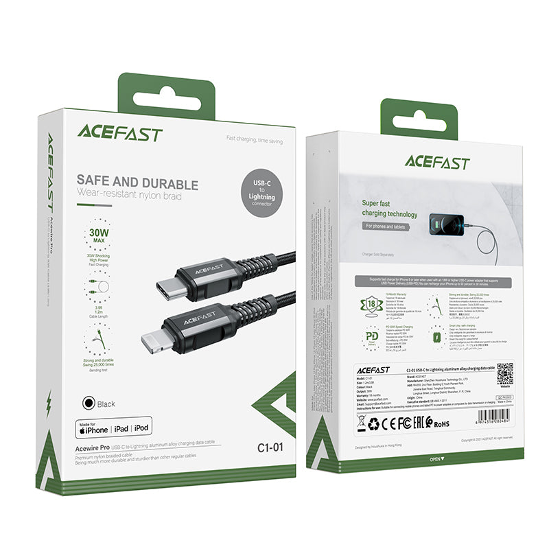 Cable Acefast USB-C a Lightning (1,2Mt)
