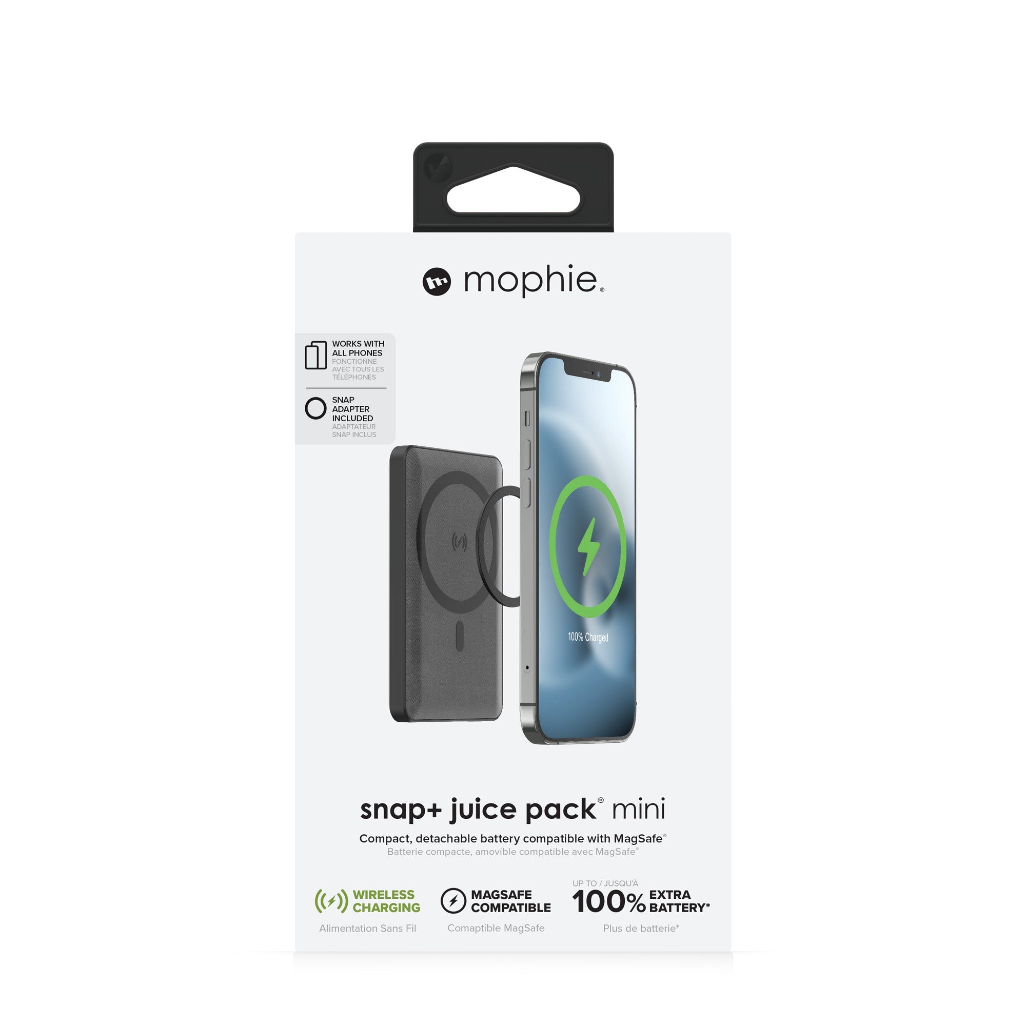 Powerbank inalámbrico mophie snap+ juice pack mini con MagSafe de 5,000mAh