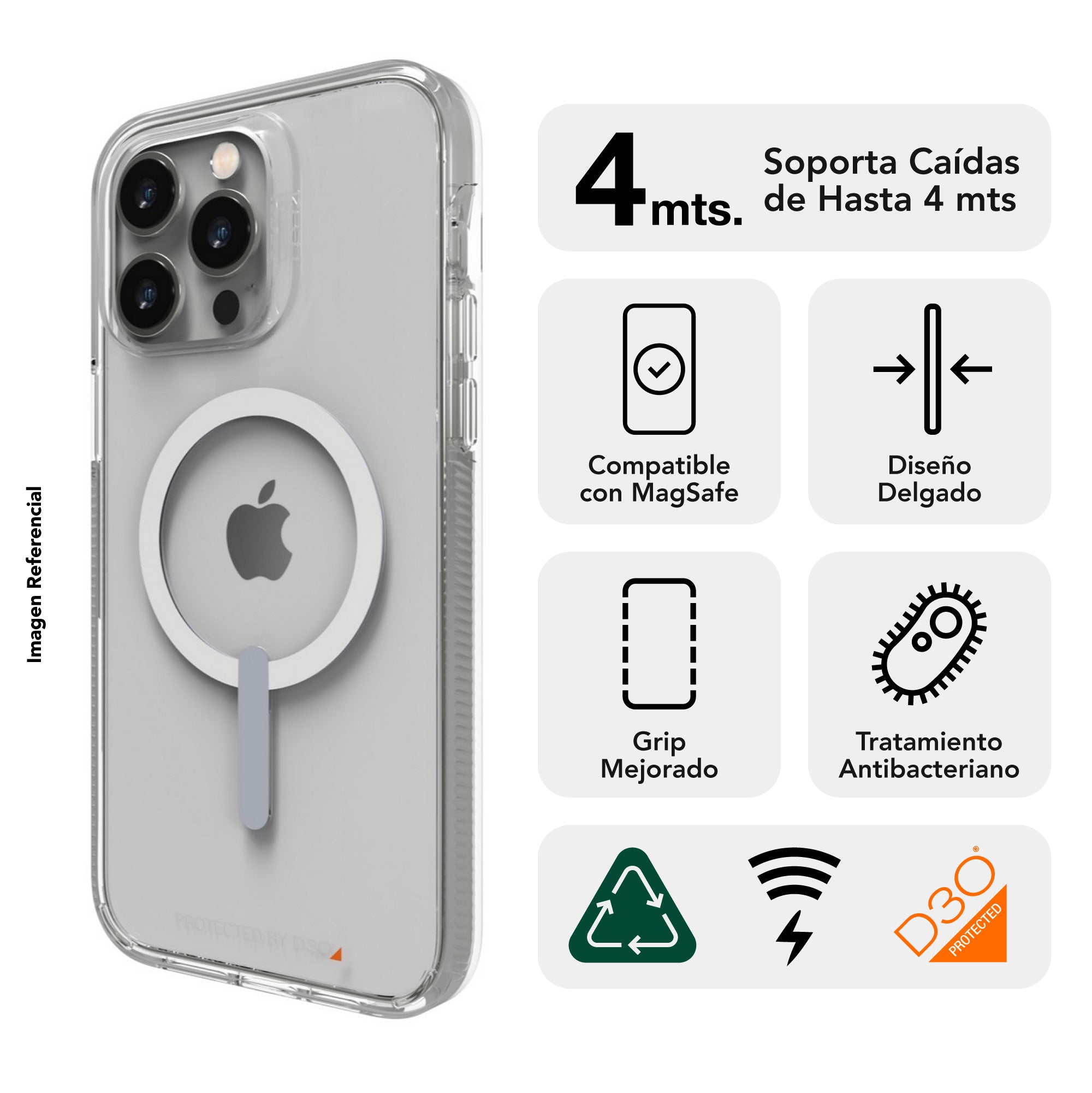 Funda Genérica Compatible Con Batería Magsafe Para Iphone 11 Pro Max Color  Transparente